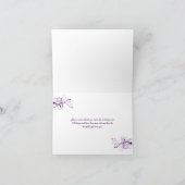 Carte de remerciement florale blanche et lilas vio (Intérieur)