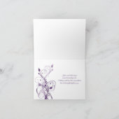 Carte de remerciement florale blanche et violette (Intérieur)