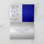 Carte de remerciement florale bleu royal et argent (Intérieur)