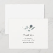 Carte de remerciement florale Bleu Thistle - à pla (Devant / Derrière)