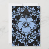 Carte de remerciement florale bleue et noire (Dos)