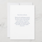 Carte de remerciement florale bleue poussiéreuse m (Dos)