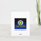 Carte de remerciement florale bleue, verte, blanch (Dos)