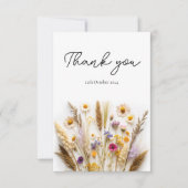 Carte de remerciement florale Boho Willdflower (Devant)