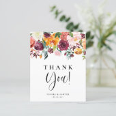 Carte de remerciement florale de fleurs automnales (Debout devant)