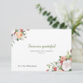 Carte de remerciement florale de jardin vintage (Debout devant)