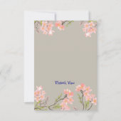 Carte de remerciement florale élégante avec person (Dos)