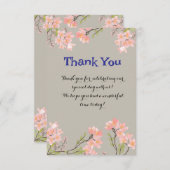 Carte de remerciement florale élégante avec person (Devant / Derrière)