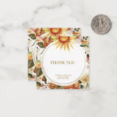 Carte de remerciement florale élégante de couleur  (Devant/Arrière en situation)