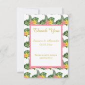 Carte de remerciement florale hawaïenne blanche et (Devant)