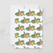 Carte de remerciement florale hawaïenne blanche et (Dos)