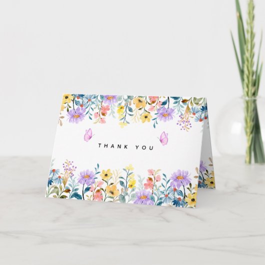 Carte de remerciement florale imprimable Télécharg (Devant)