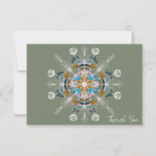 Carte de remerciement florale mandala boho botaniq