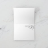 Carte de remerciement florale moderne noir et blan (Intérieur)