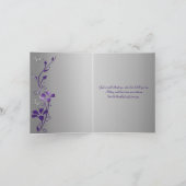 Carte de remerciement florale Papillon Argent Viol (Intérieur)