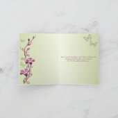 Carte de remerciement florale papillon violet et v (Intérieur)