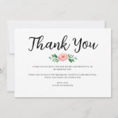 Carte de remerciement florale pour artiste de maqu (Dos)