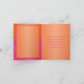 Carte de remerciement florale rose et orange à cœu (Intérieur)