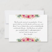 Carte de remerciement florale tropicale (Dos)