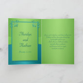 Carte de remerciement florale turquoise et lime (Intérieur)