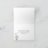Carte de remerciement florale verte, violette et b (Intérieur)