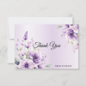Carte de remerciement florale violette à l'aquarel (Devant)