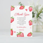 Carte de remerciement fraise baie (Debout devant)