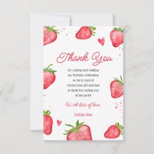 Carte de remerciement fraise baie