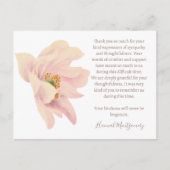 Carte de remerciement funéraire à l'anémone rose, (Devant)