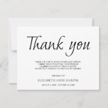 Carte de Remerciement Funéraire à l'Écriture Éléga