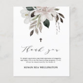 Carte de remerciement funéraire florale budget (Devant)