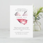 Carte de remerciement funéraire papillon aquarelle (Debout devant)