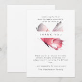 Carte de remerciement funéraire papillon aquarelle (Devant / Derrière)