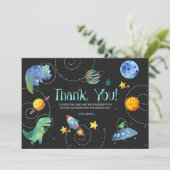 Carte de remerciement Galaxie Dinosaure de l'Espac (Debout devant)