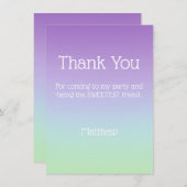 Carte de remerciement garçon arc-en-ciel bleu viol (Devant / Derrière)