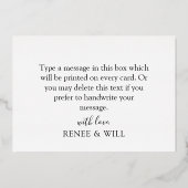 Carte de remerciement géométrique doré et feuillag (Verso)