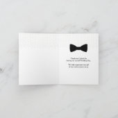 Carte de remerciement gilet vert garçon d'honneur (Intérieur)