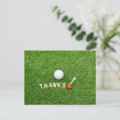 Carte de remerciement golf avec balle de golf et M (Debout devant)