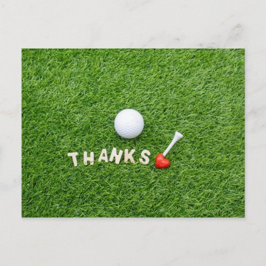 Carte de remerciement golf avec balle de golf et M (Devant)