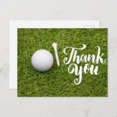 Carte de remerciement Golf avec balle de golf et v (Devant / Derrière)