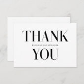 Carte de remerciement gras en typographie moderne (Devant / Derrière)