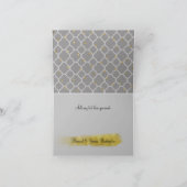 Carte de remerciement Gris Quadrefoil et points d' (Intérieur)