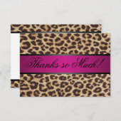 Carte de remerciement guépard (Devant / Derrière)
