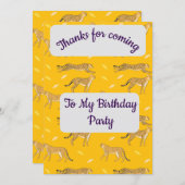 Carte de remerciement Guépard (Devant / Derrière)