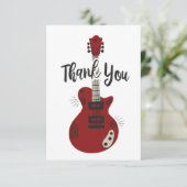 Carte de remerciement guitare Rock N Roll à plat (Debout devant)