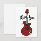 Carte de remerciement guitare Rock N Roll à plat (Devant / Derrière)