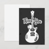 Carte de remerciement guitare Rock N Roll à plat (Devant / Derrière)
