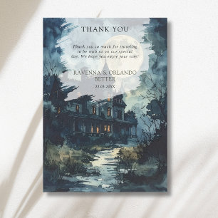 Carte de remerciement Halloween Château gothique L