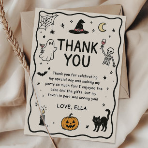 Carte de remerciement Halloween dessinée à la main