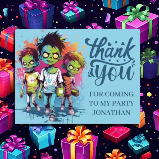 Carte de remerciement Halloween pour garçon sur le